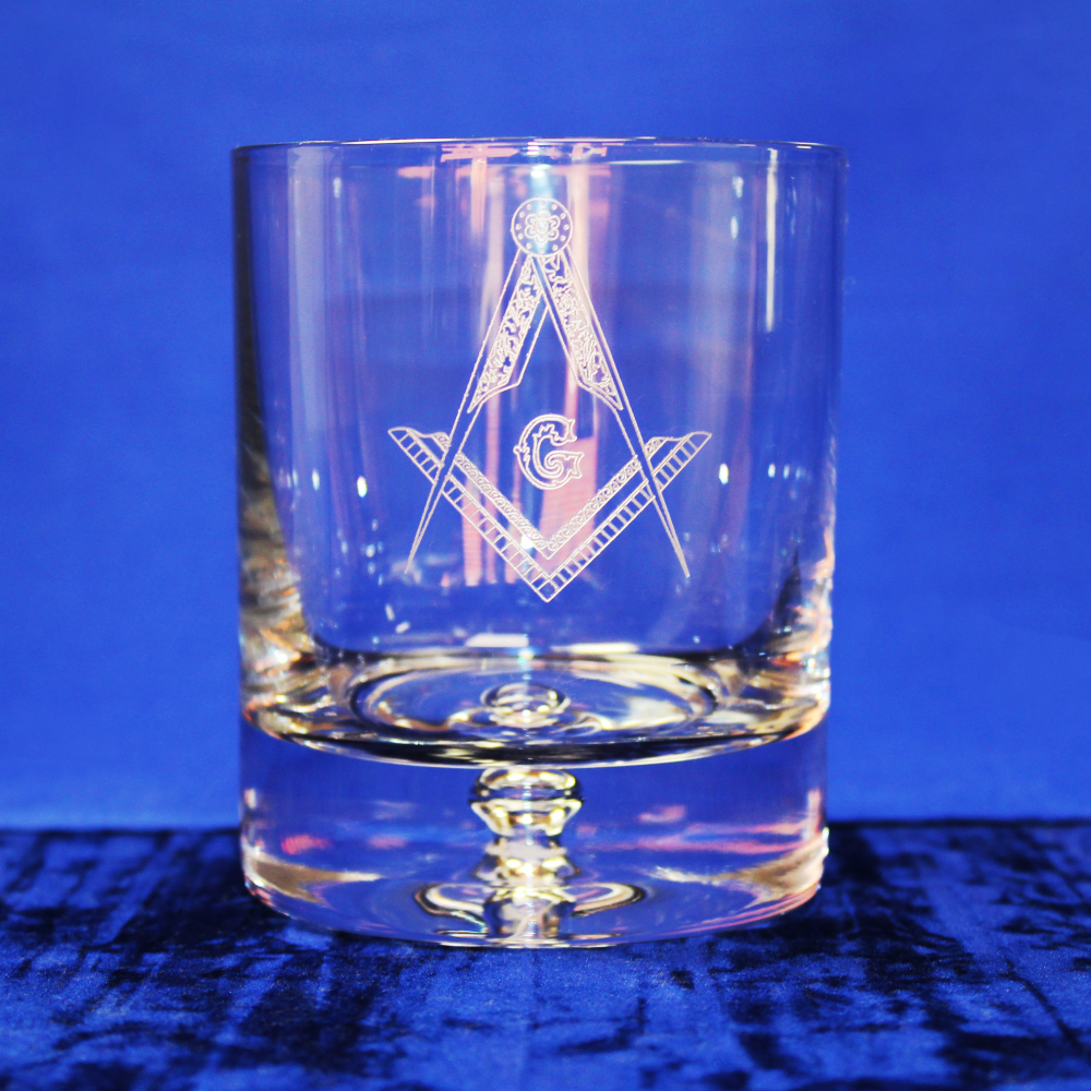 Premium Whisky Glass Square and Compasses With G Premium Whisky Glass Square and Compasses With G