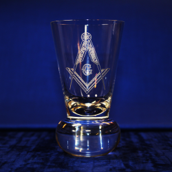 Personalised Masonic Crystal Firing Glass Engraved With Square & Compass Box 