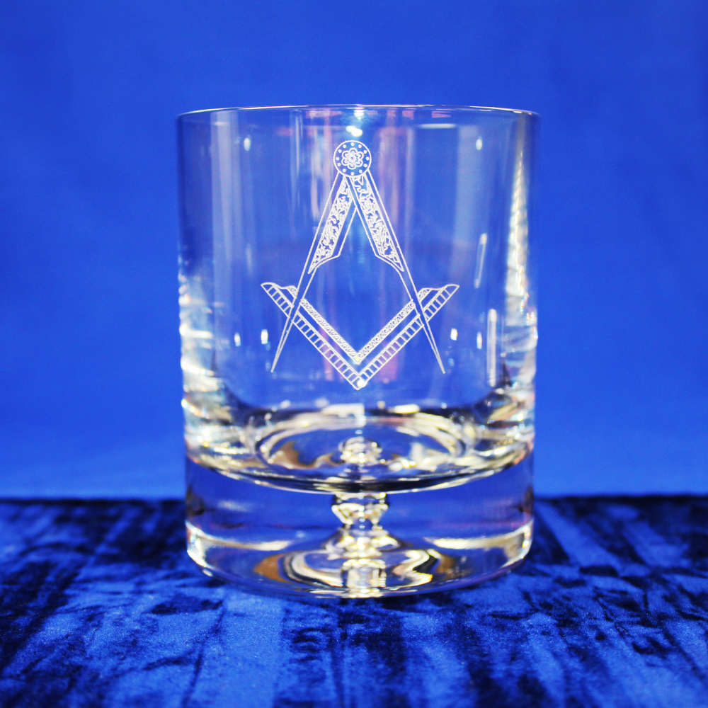 Premium Whisky Glass Square and Compasses Without G Premium Whisky Glass Square and Compasses Without G